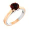 Каблучка з комбінованого золота з гранатом (арт. 140809Пкбк) – зображення 1