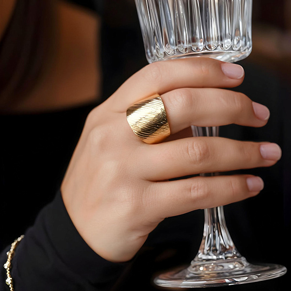 Широкое кольцо Francelli из желтого золота (арт. 156468ж) – изображение 3