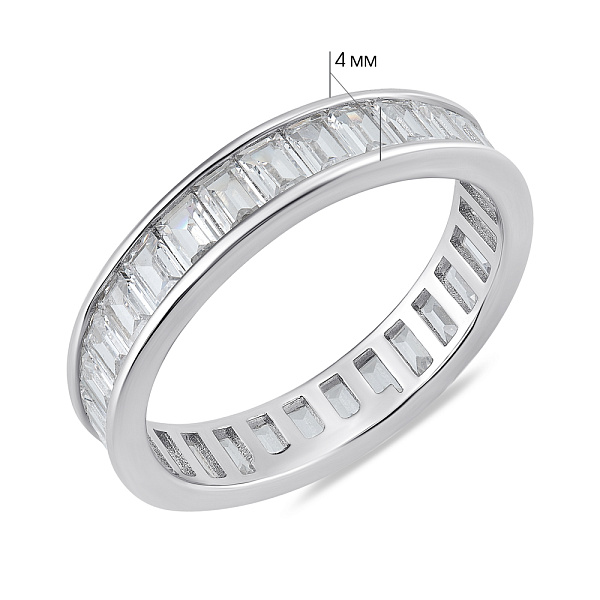 Серебряное кольцо с дорожкой из фианитов (арт. 7501/8026/1) – изображение 2