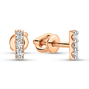 Фото Золотые серьги пусеты с бриллиантами (арт. Т011701005)