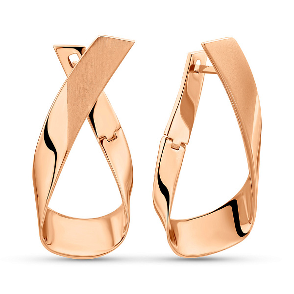 Серьги из красного золота без камней (арт. 101030/30м) – изображение 1