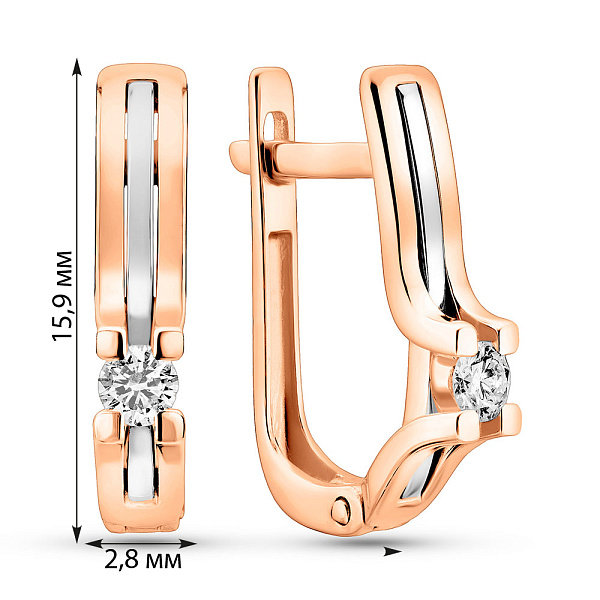 Золотые серьги с бриллиантами (арт. С011002010) – изображение 2