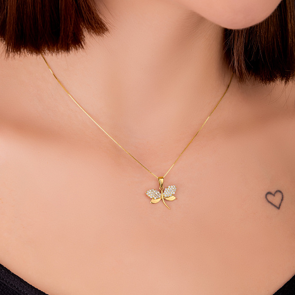 Подвес из желтого золота с фианитами (арт. 421689ж) – изображение 2