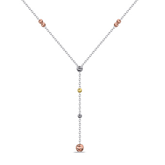 Срібне кольє з червоним і жовтим родіюванням (арт. 7507/1606бжк)