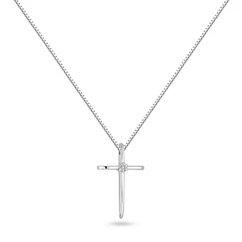 Кольє з білого золота Хрестик з діамантами (арт. Ц011377/2б)
