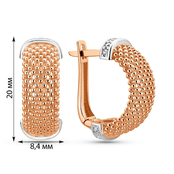 Золоті сережки з фіанітами (арт. 1092012р) – зображення 2