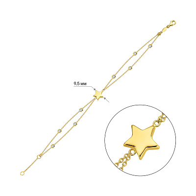 Золотой браслет Звезда с фианитами (арт. 326725ж)