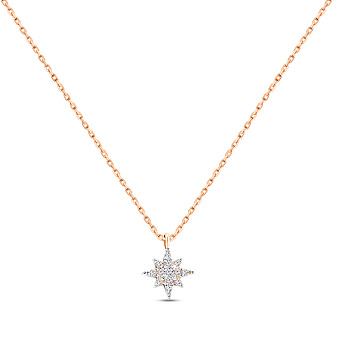 Колье Звезда из красного золота с бриллиантами (арт. Ц011529010)