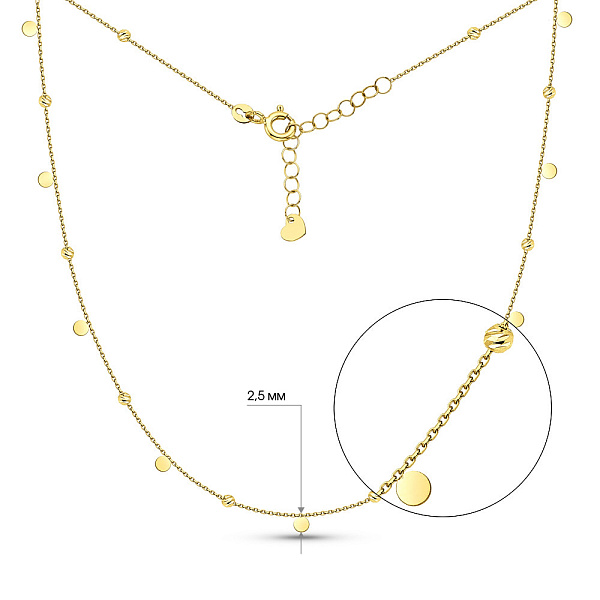 Золотое колье Монеты (арт. 352555ж) – изображение 3