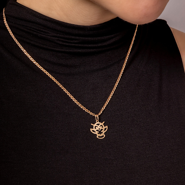 Золотой подвес "Сова" без камней (арт. 424535) – изображение 2