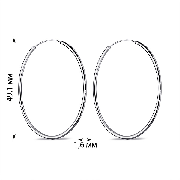 Серебряные серьги-кольца без камней (арт. 7502/9823/50) – изображение 2