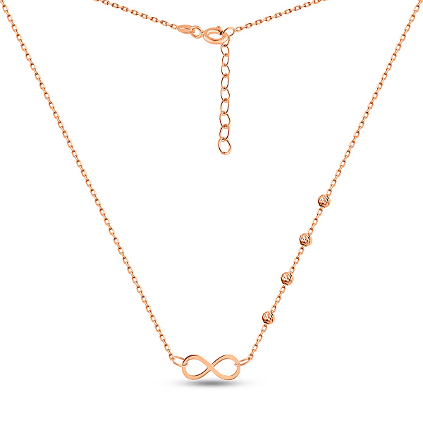Золотое колье Бесконечность с шариками (арт. 352501) – изображение 2