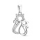 Серебряный кулон котики с фианитами (арт. 7503/4715) – изображение 1