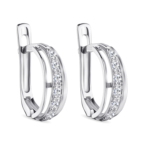 Серьги из серебра с дорожкой из фианитов  (арт. 7502/4331) – изображение 1