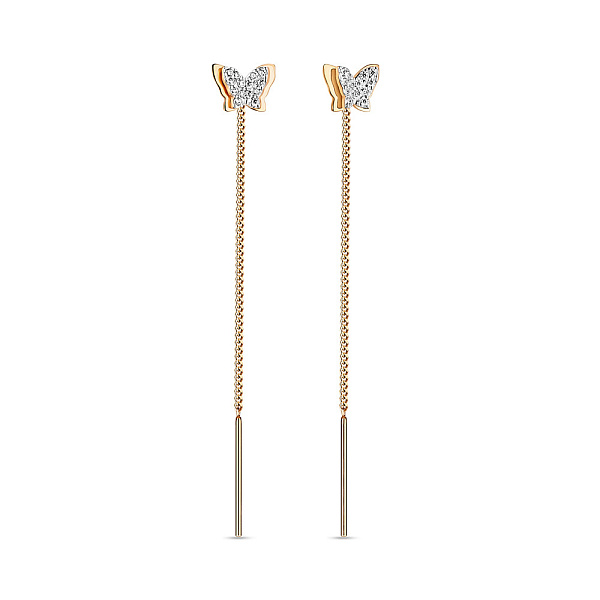 Золотые серьги цепочки (арт. 110822) – изображение 1