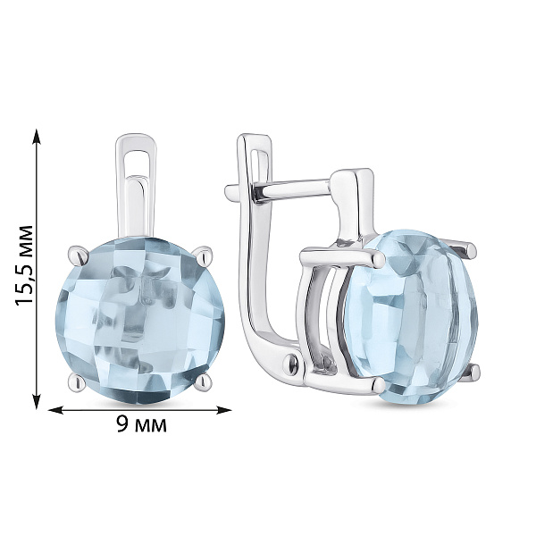 Серебряные серьги с топазом (арт. 7502/1143308Пг) – изображение 2