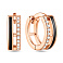 Золотые серьги с эмалью и фианитами (арт. 1101224еч) – изображение 1