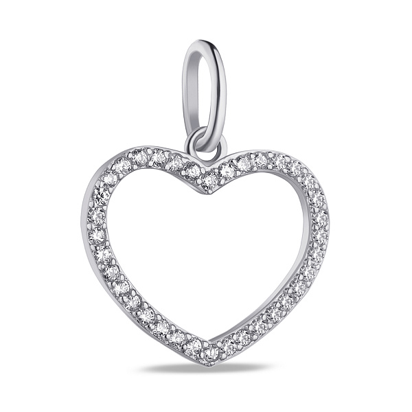 Серебряный подвес в форме сердца с фианитами (арт. 7503/П2Ф/3005) – изображение 1