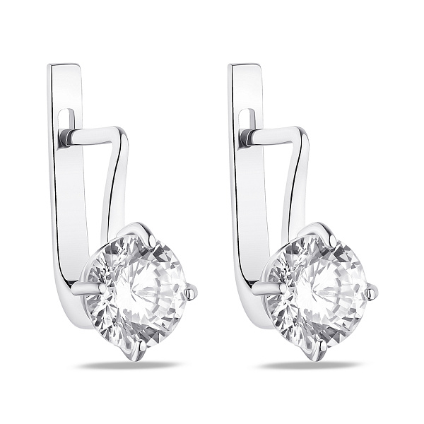 Серьги из серебра с крупными фианитами  (арт. 7502/А082сю) – изображение 1