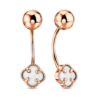 Золотые серьги с перламутром (арт. 1092139/7п)