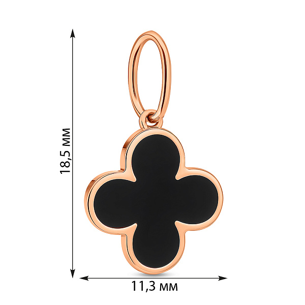 Золотой кулон Клевер с эмалью (арт. 441207еч) – изображение 3