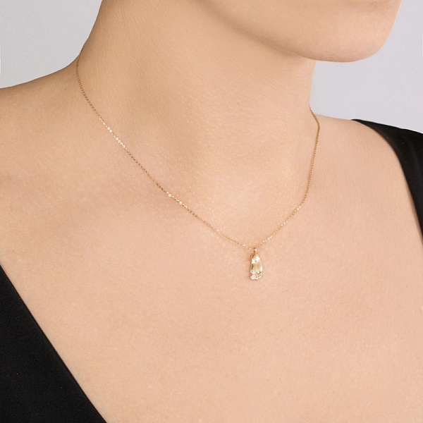 Кольє «Ніжка» з червоного золота з фіанітом (арт. 351107) – зображення 3