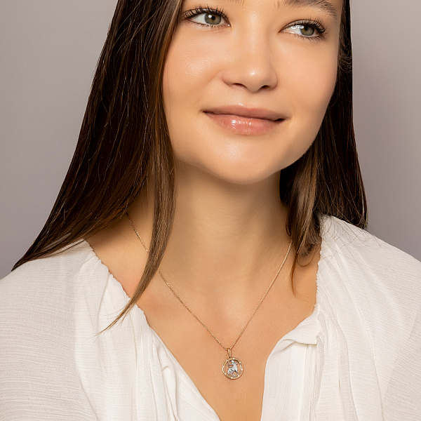 Золотой подвес "Стрелец" с фианитами (арт. 440672) – изображение 5