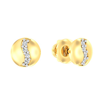 Фото Золотые серьги пусеты с фианитами (арт. 110355ж)