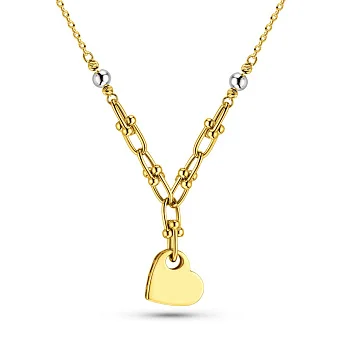 Кольє Сердечко з жовтого і білого золота (арт. 352445жб)