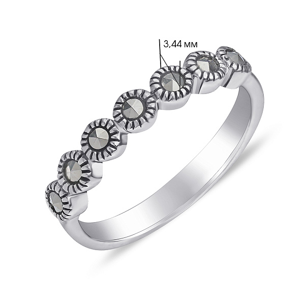 Серебряное кольцо с марказитами (арт. 7401/239мрк) – изображение 2