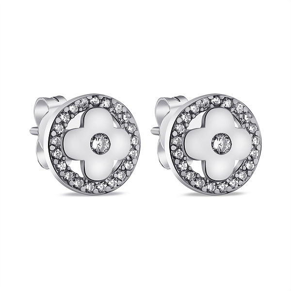 Срібні сережки Конюшина з фіанітами (арт. 7518/6918) – зображення 1