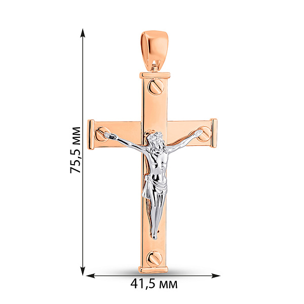 Золотий хрестик без каменів (арт. 500691) – зображення 3