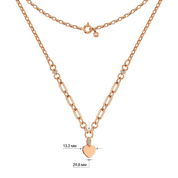 Колье из красного золота с фианитами (арт. 352682) – изображение 3