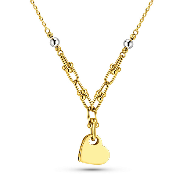 Кольє Сердечко з жовтого і білого золота (арт. 352445жб) – зображення 1