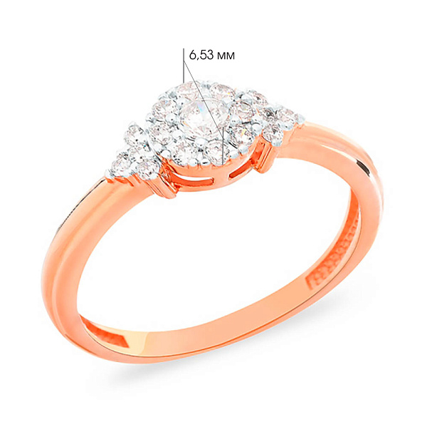 Золота каблучка з фіанітами (арт. 140623) – зображення 2