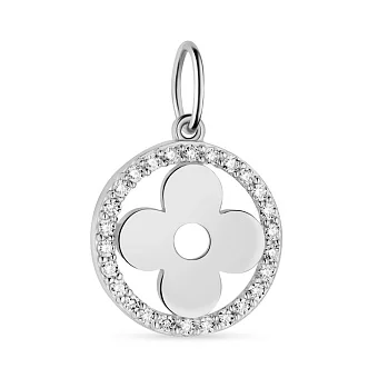 Підвіс з білого золота з фіанітами (арт. 424460б)