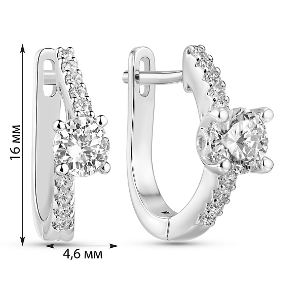 Серьги из серебра с фианитами (арт. 7502/9957) – изображение 2