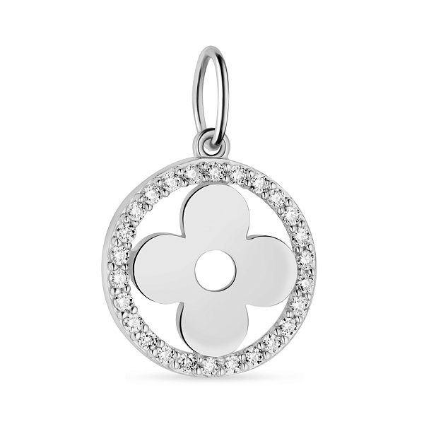 Підвіс з білого золота з фіанітами (арт. 424460б) – зображення 1