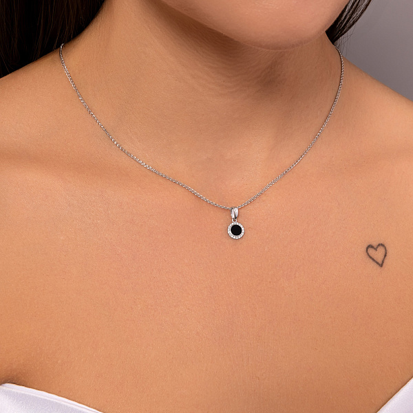 Золотой кулон с эмалью и бриллиантами (арт. П011503010беч) – изображение 2