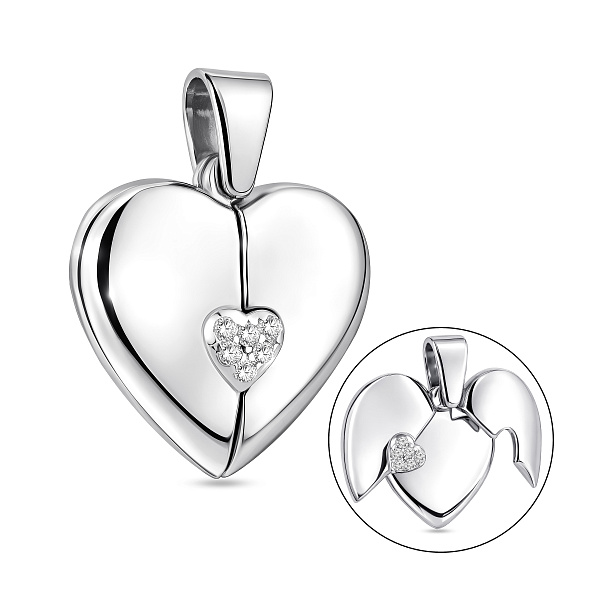 Срібний кулон для фото з фіанітами (арт. 7503/4617) – зображення 1