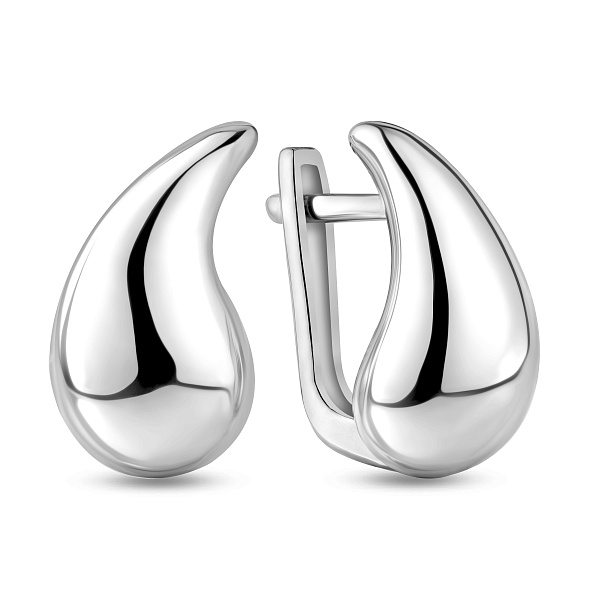 Серьги из белого золота Капля (арт. 1101212б) – изображение 1
