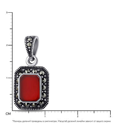 Срібна підвіска з червоним оніксом (арт. 7403/3193мркокр)