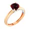 Каблучка з червоного та білого золота з гранатом (арт. 140810Пкбк) – зображення 1
