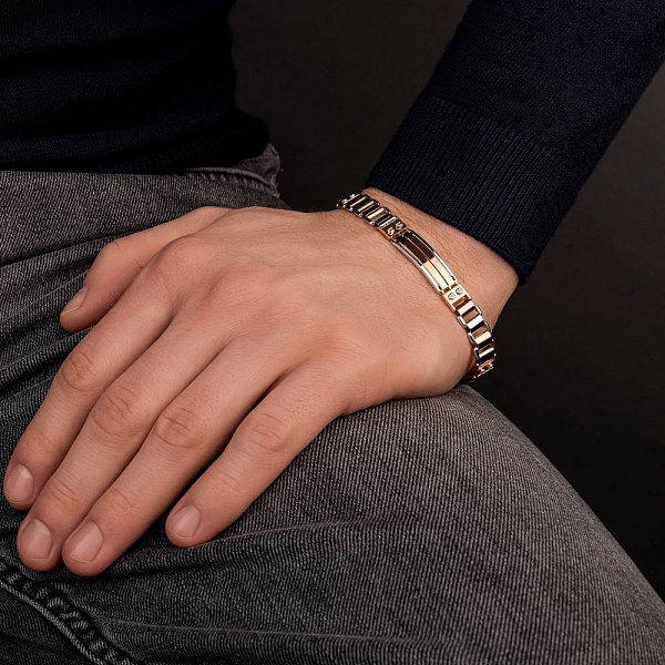 Мужской браслет из красного и белого золота (арт. 326528кб) – изображение 3