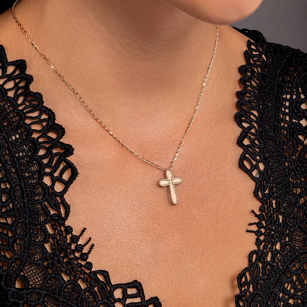 Золоте кольє Хрестик без каменів (арт. 353004) – зображення 3