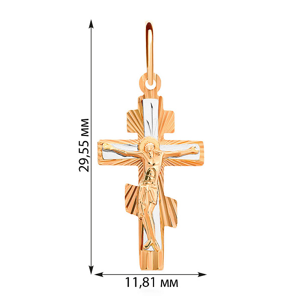 Золотий натільний хрестик "Розп'яття" (арт. 521003н) – зображення 3