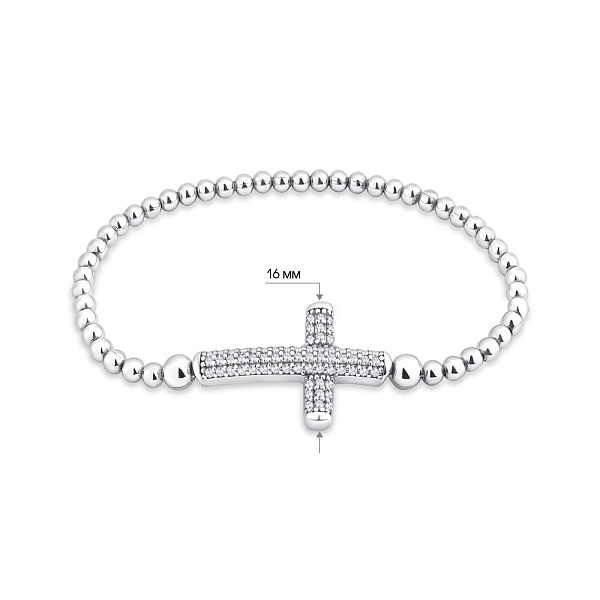 Серебряный браслет Крестик с фианитами (арт. 7509/4366/1) – изображение 3