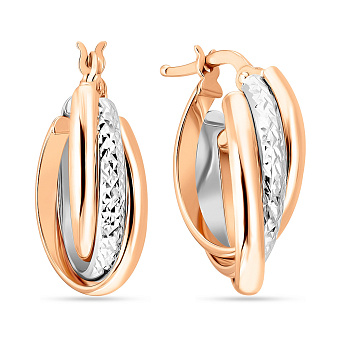 Фото Серьги из комбинированного золота (арт. 105202/25кб)