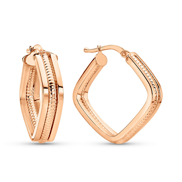 Серьги из красного золота без камней (арт. 1091622/20) – изображение 1