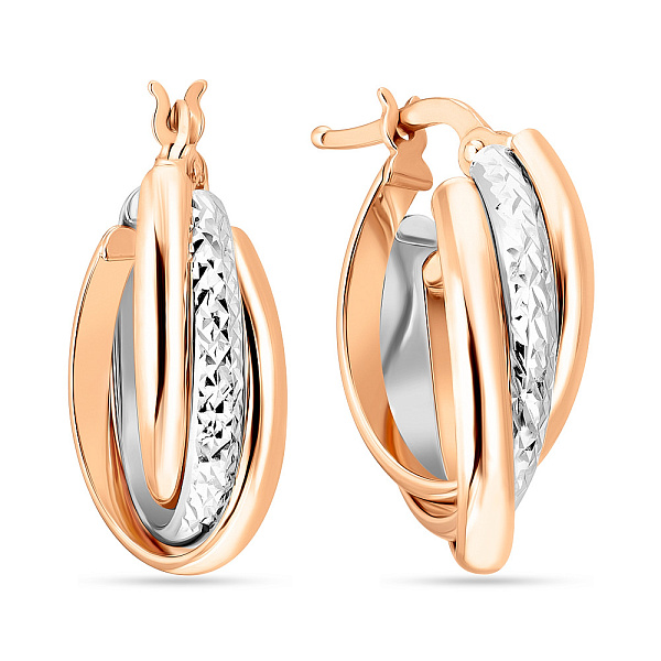 Серьги из комбинированного золота (арт. 105202/25кб) – изображение 1